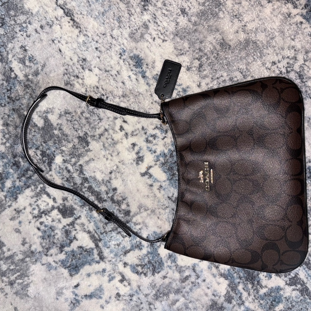 Coach Dark Brown Signature Shoulder Bag